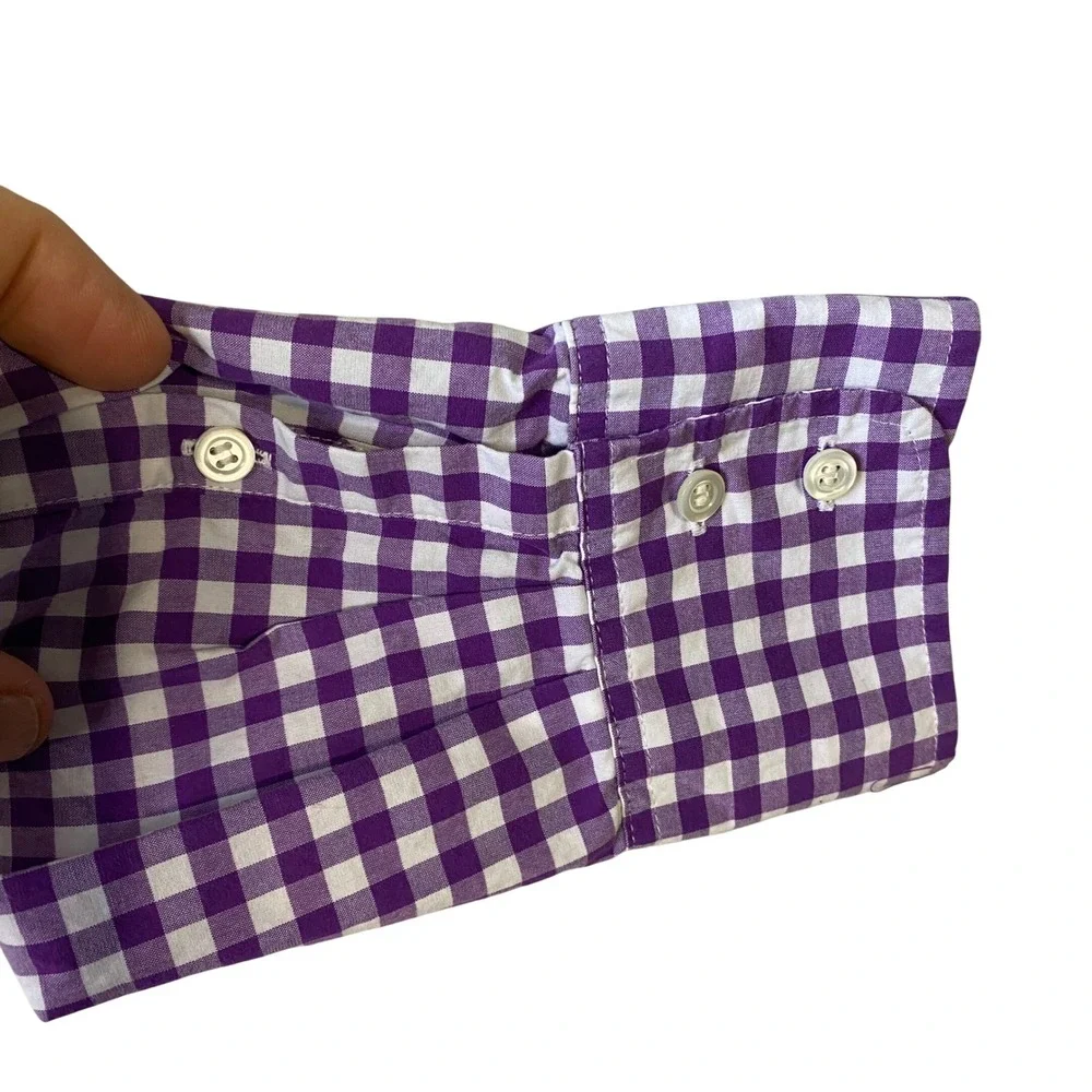 J.Crew The Perfect Shirt Womens Purple Gingham Check Button Down Long Sleeve M - Picture 5 of 11